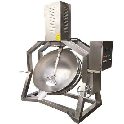 China Vegetable Processing Plant Bean Paste Kettle Pot Filling Lined Semi Automatic Planetary Stirring Pot for sale