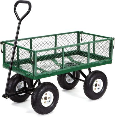 China Foldable steel garden cart with removable sides for sale