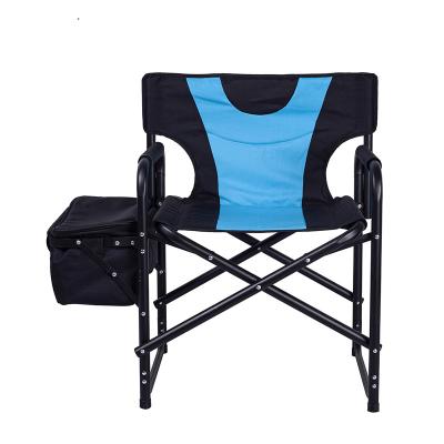 China 2021 Sopop modern outdoor folding director chair with cooler bag fish beach chair foldable camping chair with backpack for sale