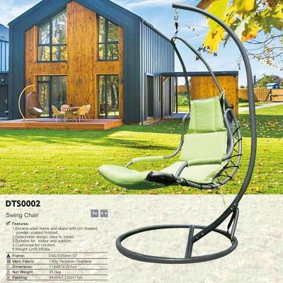 China Moon Chair Sopop Outdoor Garden Swing Hanging Chair with Durable Steel Frame and Padded Polyester Seat for sale