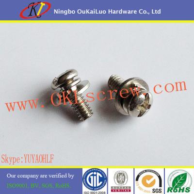 China Phillips/slot Pan Head Stainless Steel SEMS Screws for sale