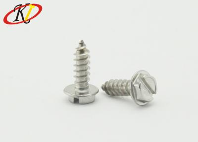 China Stainless Steel Slotted Indented Hex Washer Head Self Tapping Screws for sale