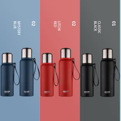 China 510/730ml Double Wall Water Bottle Stainless Steel Thermos Vacuum Flask Viable Insulated Portable New Style Two Lids for sale