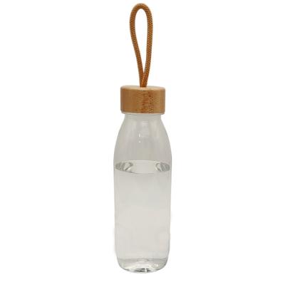 China High Quantity Stocked Customized Different Logo Fruit Drink Bottle Juice Milk Coffee Tea Plastic Water Bottles With Rope for sale