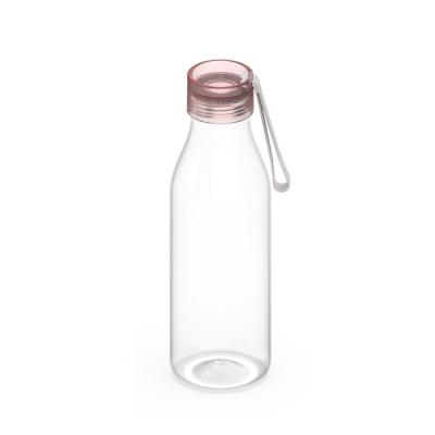 China New Arrival Free Sample Cute Kids Bike Stocked Transparent Plastic Water Bottle With Silicone Strap for sale