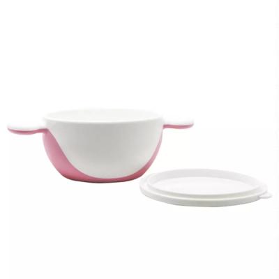 China Antimicrobial Favorable And Easy Price In Carry Baby Bowl With Lid Baby Feeding Bowls for sale