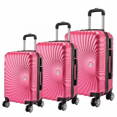 China Custom PC Logo Printing Luggage Sets 3 Piece ABS Hard Shell Suitcase Set Travel Trolley Luggage Bag for sale