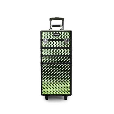 China Lady Beauty Case 4in1 Multifunctional Locking Suitcase Cosmetics Storage Case Trolley Professional Dustproof Shockproof Aluminum Carrying Case for sale