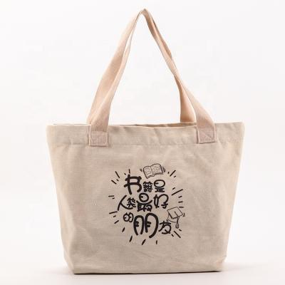 China Hot Sale Eco Friendly Canvas Handled Cotton Shopping Tote Bag With Custom Printed Logo for sale