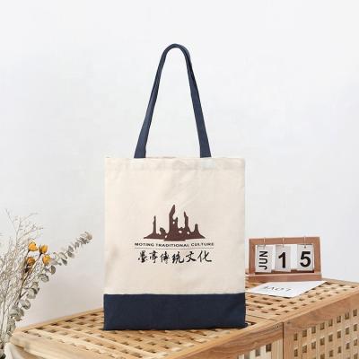 China Custom Printed Eco Handled Recycled Plain Blank Organic Canvas Tote Bag With Logo Cotton Shopping Bag for sale