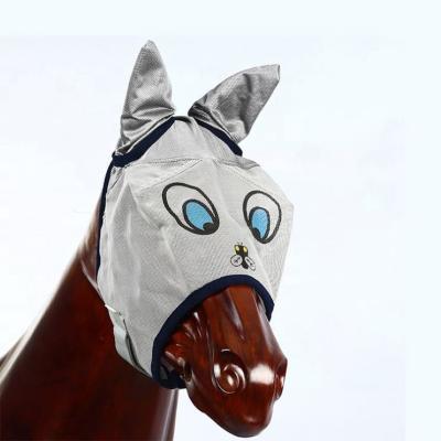 China 1000D Breathable PVC MESH Horse Mesh Fly Mask With Funny Prints 10*20*3cm for sale