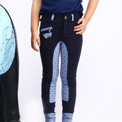 China Synthetic Chaps Custom Sports Long Guard Rash Pants Equestrian Riding Apparel Pants Customizes Unisex Kids Breeches for sale