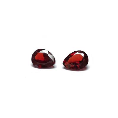 China Pear-shaped cut natural garnet color game or fire grades all natural bare stone hui bo inlaid garnet wholesale price for sale