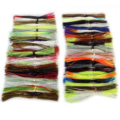 China Spinner Bait Fishing Silicone Rubber Jig Skirts 5inches, Standard Banded Silicone Skirts for sale