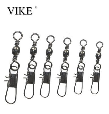 China Fishing Barrel Swivels Various Sizes Wholesale Rolling Barrel Fishing Line Connector Fishing Tackle Swivel Black Nickel Hook Accessories for sale