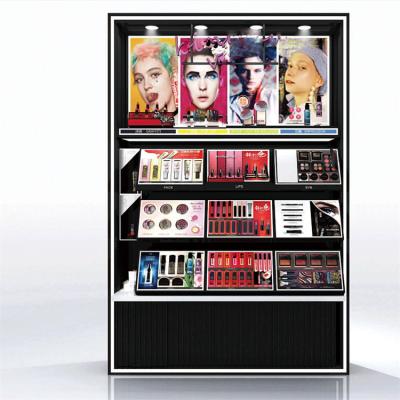 China Eco - Friendly Custom Cosmetic Shop Interior Design And Makeup Display Wall Showcase for sale