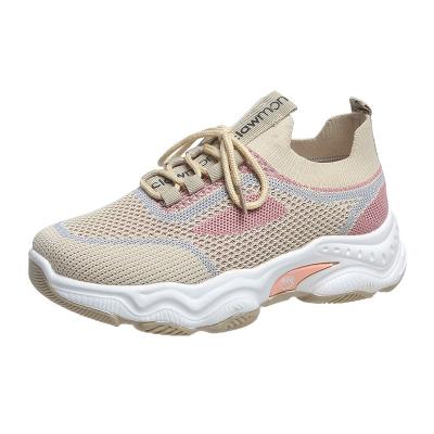 China Fashion\Comfortable\Durable\Breathable Fashion women's casual shoes 2022 summer new women's shoes flying woven breathable running shoes for sale