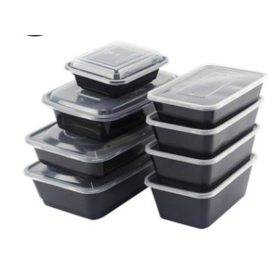 China Restaurant Food Box Packaging Microwavable Transparent Plastic Disposable Takeout Lunch Box for sale