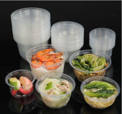 China Microwavable Round Food Packaging Take Away Disposable Plastic Bowl Soup Container With Lid for sale