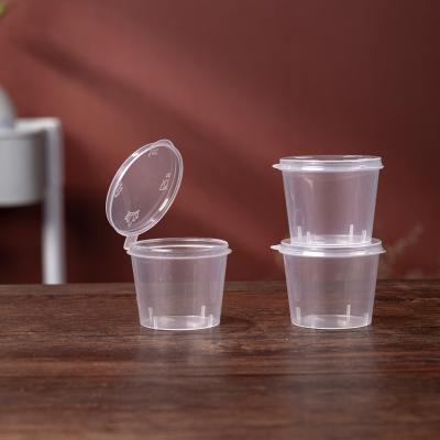 China Bare Plastic Mini 1 Oz 2 Oz 3 Oz Split Cup Sauce Cup With Lid for sale