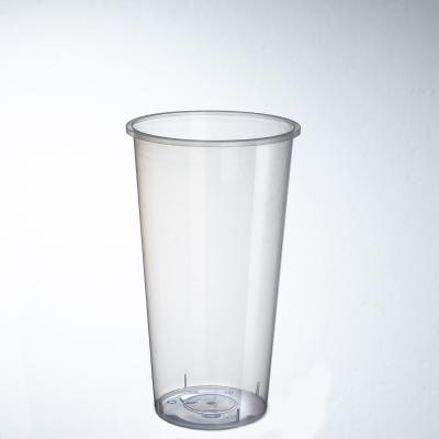 China With Cover Modern U Shaped Clear Plastic Disposable Smoothie Cup With Customizable Logo Printing for sale