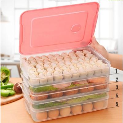 China High Quality Transparent Freshness Storage Compartment Food Grade PP Food Storage Box Dumpling Box for sale