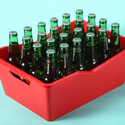 China Viable High Quality KTV Bar Party Rectangular Plastic Beer Ice Bucket for sale