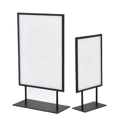 China Advertising Poster Display Retail Store Countertop Advertising Board Poster Display Label Holder Bracket for sale