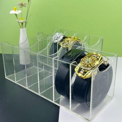 China Eco - Friendly Belt Organizer / Clear Acrylic Belt Display Stand Storage Dispenser Box for sale