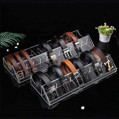 China Factory Eco-friendly Display Rack Belt Transparent Multigrid Acrylic Display Racks for sale