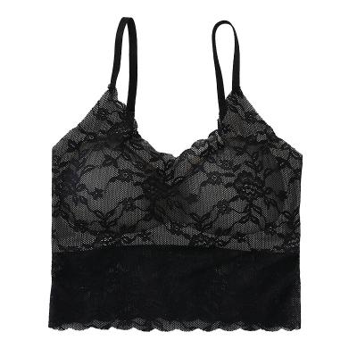 China Beautiful Lace Belly Pad Chest Envelope Sexy Women Anti-Static Back Camisole Women's Seamless Low Bra Underwear for sale