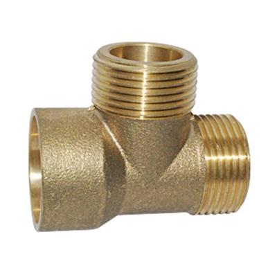 China Water Meter Forged Fitting Brass Pipe Thread Male Female Connector Tee for sale