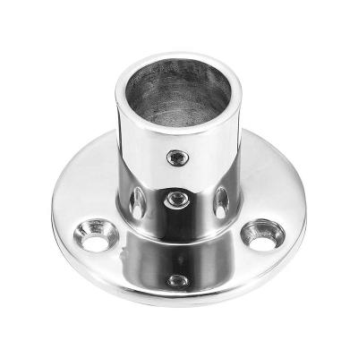 China Strong 90 Degree 316 Stainless Steel Boat Deck Railing Rail Fitting Round Base For 7/8