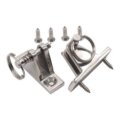 China Strong 316 Stainless Steel Marine Boat Hinge Mount Bimini Head 90 Degree Deck Hinge With Removable Pin for sale