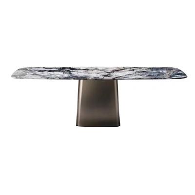 China Modern Fashion Designs White Marble Dining Table Rectangular Modern Extendable Dining Table for sale