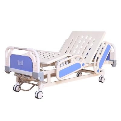 China For household/nursing home use Hot Sale Abs Manual Composite Bed Head Lifting Guardrail Movable Central Control Brake Home Care Bed for sale