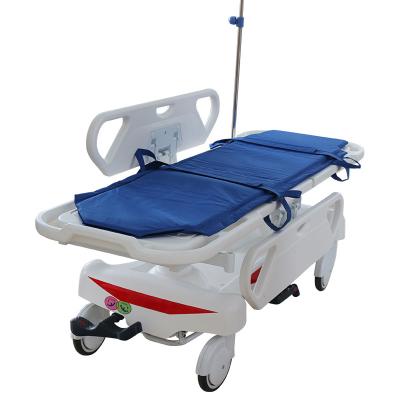 China For household/nursing home use New Arrival Abs Emergency Push Table Multi-Functional Nursing Bed Manual Medical Bed Hospital Lifting Bed for sale