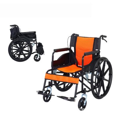 China Factory Sale Travel Wheelchair Hand Propelled Foldable Wheelchair Height Adjustable Seat Wheelchair 88cm * 26cm * 93cm for sale