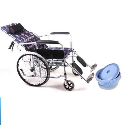 China Hot Sale Multifunction Wheelchair Reclining Hard Seat Wheelchair Foldable Manual Wheelchair 93cm * 26cm * 93cm for sale