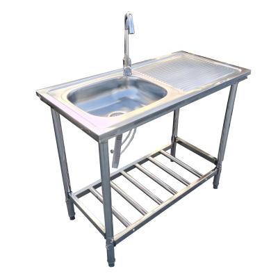 China Without Faucet 201 Stainless Steel High Quality Commercial Hand Wash Sink For Outdoor Kitchen Home Use for sale