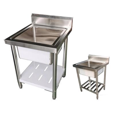 China Hot Selling Commercial Restaurant Kitchen Sink Single Bowl 304 Stainless Steel for sale