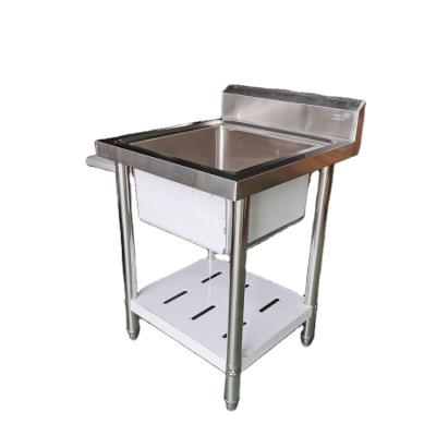 China Restaurant China Wholesale Single Bowl Sanitary Ware Wash Sink Table With Bottom Shelf for sale