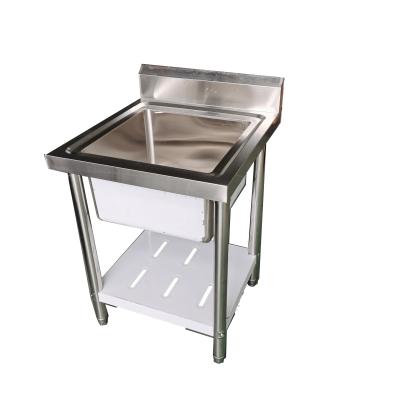 China Restaurant Chinese Supplier Single Bowl Stainless Steel Sink For Cooking School Use for sale