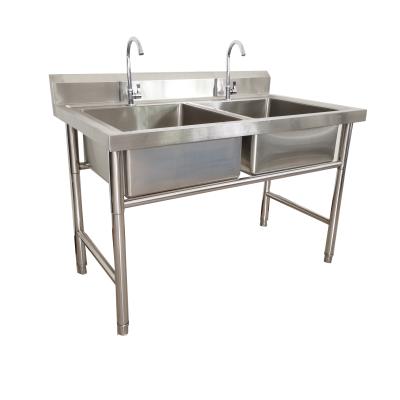 China High Quality Double Bowl Restaurant Wash Sink Kitchen Stainless Use Hand Wash Sink for sale