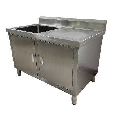 China Without Faucet Hot Sales Stainless Steel Sink Table Wash Sink With Cabinet Trade Assurance Supplier for sale