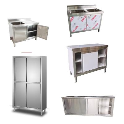 China Best Selling Custom Restaurant Kitchen Equipment Pantry Organizer Unit Storage Cabinet Workbench for sale