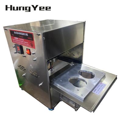 China Portable Automatic Small Food Foil Lid Cap Sealing Machine For Aluminum Tin Can Plastic Bottle Food Jar Cup Cover Heat Seal Packaging for sale