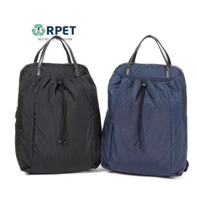 China Waterproof Durable Nylon Fashion Backpack Fabric RPET Thin Laptop Bag Travel for sale