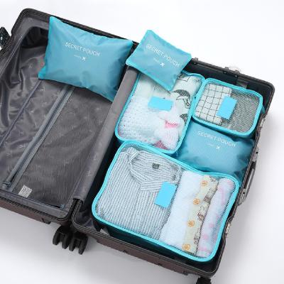 China Water Resistant 6 Pcs Clothes Storage Bag Travel Organizer Pouches Compression Packing Cube Travel Bag for sale