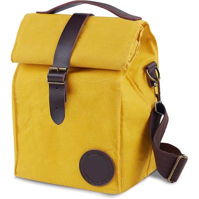 China Who respects the environment. Durable.insulated Canvas Lunch Bag Eco-friendly Heavy Waxed Insulated Cooler Tote Bag for sale